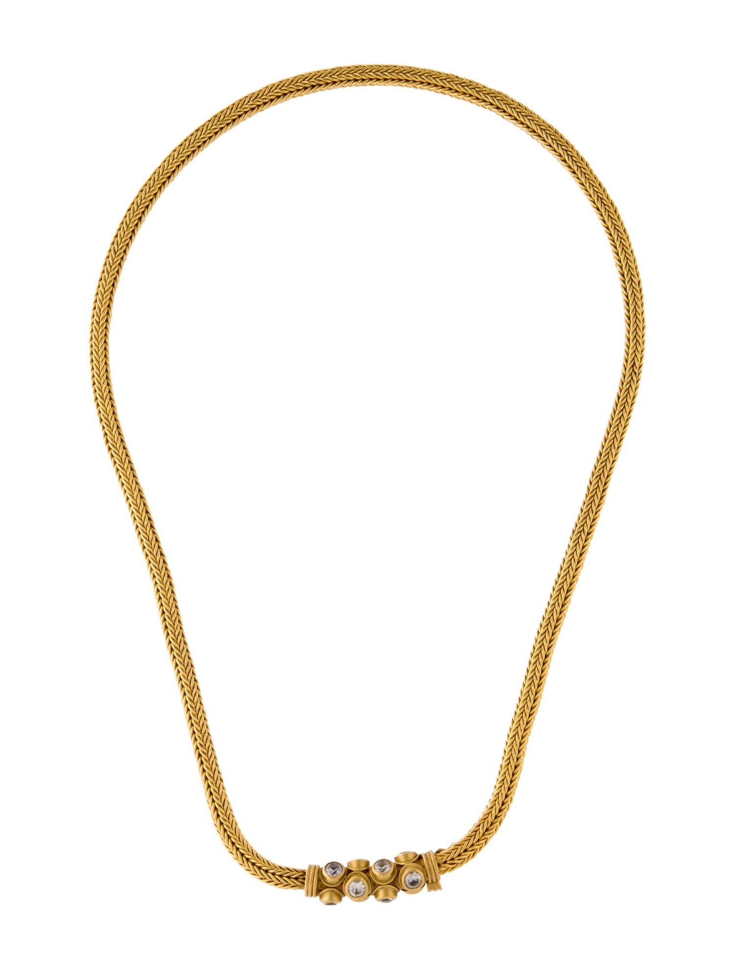 Reinstein Ross 22K 1.77ctw Colorless Sapphire Chain Necklace